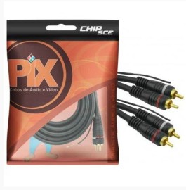 Cabo Rca Automotivo 3 Metros 2 + 2 6mm Com Fio Terra 018-8052