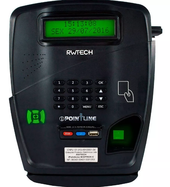 Relógio Ponto Biométrico Bioprox C Rwtech Fit Informática 8398