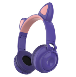 Fone De Ouvido Orelha De Gato Bluetooth - Roxo ZW-028