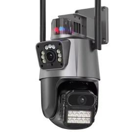 C�mera Ip Wi-fi 360� Controle Ptz Vis�o Noturna Lente Dupla