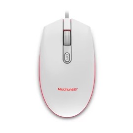 Mouse Gamer Multilaser, 2400DPI, LED de 7 Cores, USB 2.0, Branco - MO299