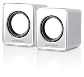 Caixa De Som Multilaser 2.0 Mini 3w Rms  Branco - Sp199
