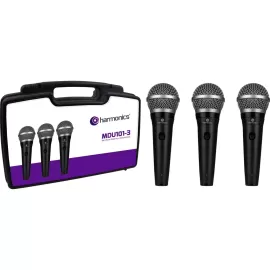 Kit De Microfone Harmonics MDU101 Com 3 Microfones Dinmico Cardiide