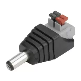 Plug P4 Macho Com Borne 2.1 5.5mm Engate Rpido