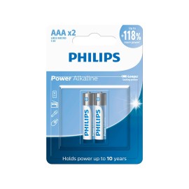 Pilha Philips Alcalina LR03 AAA, LR03P2B/59 2 Unidades