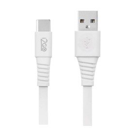 Cabo USB-C I2GO 1,2m 2,4A PVC Flexvel Flat Branco - I2GO Basic