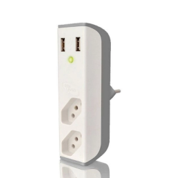 Carregador USB 2,1A + filtro Bem Ligado FL-USB21GWH Branco