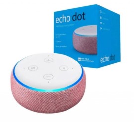  Alexa Echo Dot 3 Gerao - Branca e Rosa