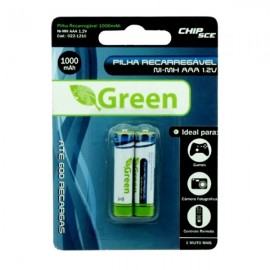 Pilha Recarregvel Green 1.2V AAA 1000MAH - 2 Ps