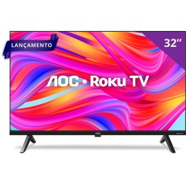 Smart TV AOC LED 32 Polegadas HD wi-fi Roku HDMI USB 32S5045