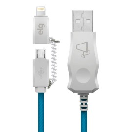 Cabo 2 Em 1 Lightning E Micro Usb Led Blue 1 Metro