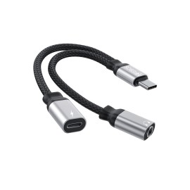 Adaptador Hrebos HS-229 USB-C/P2/Charge  