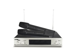 Microfone Chipsce Profissional Duplo Sem Fio Vhf Sc-3771
