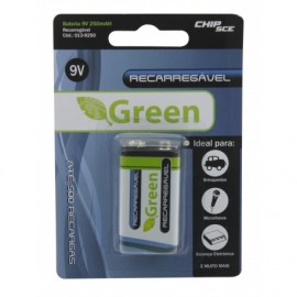 Bateria Green 9V Recarregvel 250 MAH