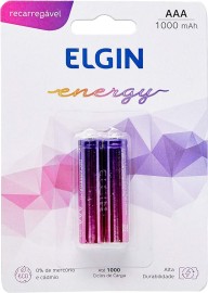 Pilha Recarregvel Ni-MH AAA-1000mAh blister com 2 pilhas - Elgin