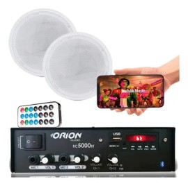 Kit Som Ambiente Amplificador 300 Watts  + 2 Caixas P/ Gesso