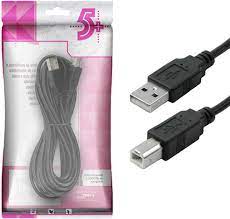 Cabo USB 2.0 A Macho X USB 2.0 B Macho -5M Preto