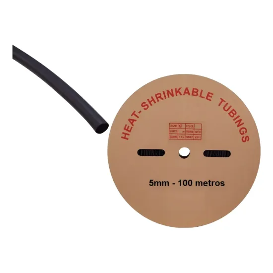Espaguete Isolante Termo Retr�til 5mm Rolo Com 100 Metros