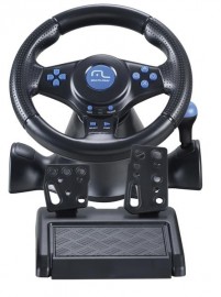 Volante Multilaser Racer 3 Em 1 Para Ps2 Ps3 E Pc - Preto - Js073