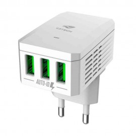 Fonte Universal de Tomada C3Tech, 3 USB Branco - UC-310WH