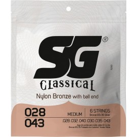 Encordoamento para Violo SG Nylon 028 Medium com Bolinha