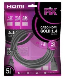 Cabo Hdmi Gold 1.4 - 4K Hdr 15P 5M Pix