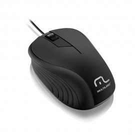 Mouse Multilaser Emborrachado Com Fio Usb - MO222 Preto