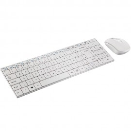 Teclado E Mouse Sem Fio Branco Usb - TC203