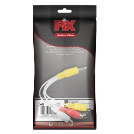 Cabo Rca AV  P3 Estreo + 3 RCA Fmeas  16CM - 2 Ps