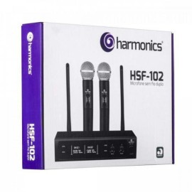 Microfone sem Fio de Mo Duplo UHF HSF-102 HARMONICS
