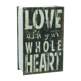 Cofre Formato Livro Camuflado 2 Chaves Discreto Porta Joias Love- 18x11.5x5.5cm