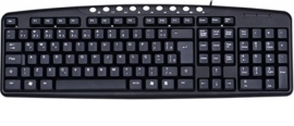 Teclado C3 Tech Multimdia USB Preto - KB-2237BK