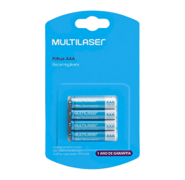 Pilhas Recarregveis Aaa Multilaser 1000Mah Com 4 Unidades - CB050