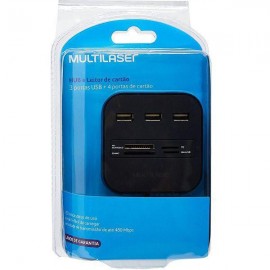 Hub Multilaser Usb 3 Portas + Leitor De Carto Universal 2.0 - AC121