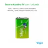 Pilha Bateria 9v Alcalina Elgin 9 Volts 1 Cartela