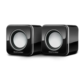 Caixa De Som Multilaser 2.0 4W Rms Mini Black Piano Usb - SP089