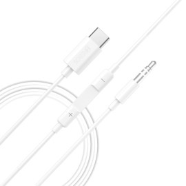 Cabo de udio P2xUSB-C 1m Branco Hrebos