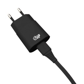 Kit Carregador de Parede USB 1A + Cabo Micro USB 2,4A i2GO Preto - i2GO Basic