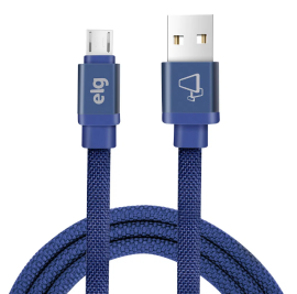 Cabo Micro Usb Em Tecido Canvas 1M Azul CNV510BE ELG