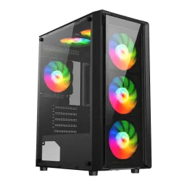Gabinete Liketec Gamer Sigma, Full Tower, 3x Fans, Rainbow Frontal, Preto - LC-AT-SIGMA-2099