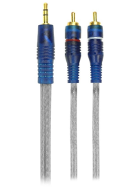Cabo P2+RCA Cristal - P2 Estreo + 2 RCA Macho 1m - Transparente 018-0066