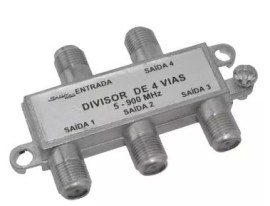 Divisor de Antena 4 Vias -5-900 MHZ 
