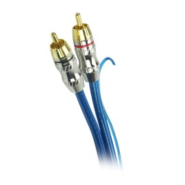 Cabo RCA Automotivo Profissional - 2 2 RCA Cristal Azul 5m 018-0426