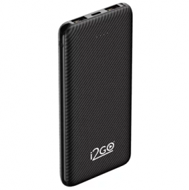 Carregador Porttil I2GO 10000mAh 2 Sadas USB Preto - I2GO Plus