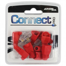 Kit Plug RJ 45 + Capa Vermelha 