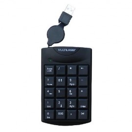 Teclado Numerico Multilaser Com Fio Retratil Usb Preto  Tc230