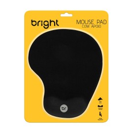 Mouse Pad Bright Ergonmico Com Apoio em Gel, 0307 Preto