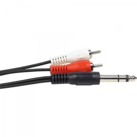 Cabo P10 Macho Estreo para 2x Rca Macho, 2.0m Nquel Storm
