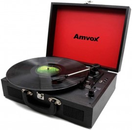 Vitrola Amvox Case em Madeira USB 10W AVT1199 Preta - Bivolt