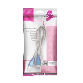Cabo USB A Macho + A Macho 2.0 Cristal 1,8M